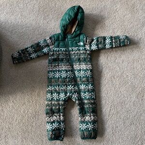 The North Face Green Snowflake Kids Footie